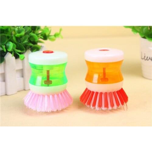 Creative kitchen supplies automatic adding liquid washing pot brush pressure liquid pot cleaning floor stand Department Store