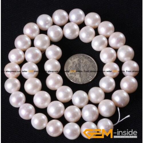 10-11mm Round White Natural Freshwater Pearl Beads For Jewelry Making Strand 15 Inch DIY Bracelet Necklace Jewelry Pearl Bead