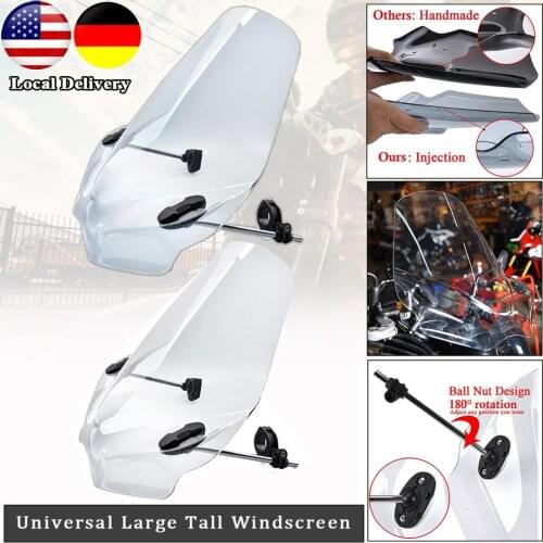 Motorcycle Adjustable Windscreen Windshield Wind Deflector For Honda Harley Yamaha Kawasaki Ducati KTM BMW Suzuki Universal Fit