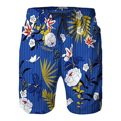 Mens Printed Shorts Pants,Beach Shorts,Quick Dry Beach Board Swim Trunks