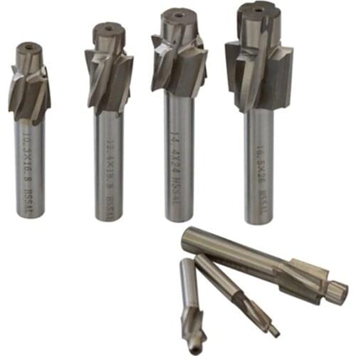 Countersink Drill 7x Cutter End Mill Set 4T Anti-high Temperature Durable Straight Shank Steel Stainless Tool M3-M12