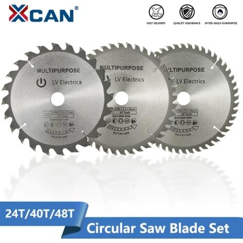 XCAN Circular Saw Blade Set 165x2.3X20 24T/40T/48T Wood Saw Blade For Woodworking Cutting Tools Carbide Cutting Disc
