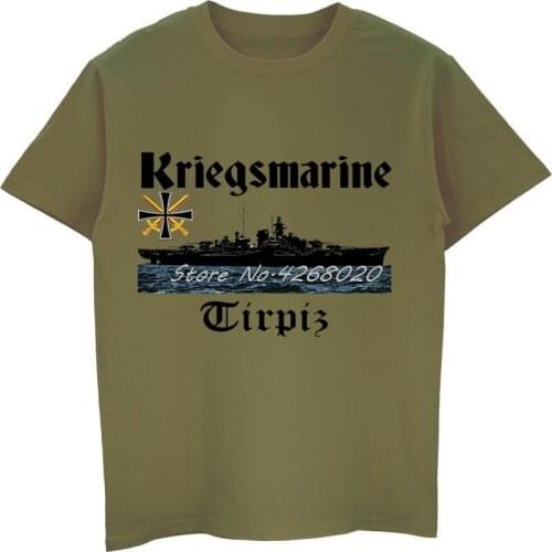 New Cool T-shirt Kriegsmarine Tirpiz Germany Wwii Print T Shirt Mens Cotton Short Sleeve O-neck Shirt Hip Hop Tees Tops