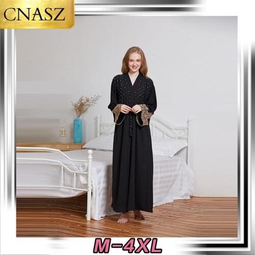 New Muslim Dress Middle East Dubai Embroidered Diamond Bat Sleeve Robe Islamic Turkey Womens Robe Moroccan Arab Kimono