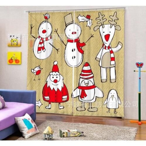 Curtain Luxury Blackout 3D Window Curtain For Living Room Cartoon Bedroom Customized size Drapes Cortina Rideaux Cushion cover