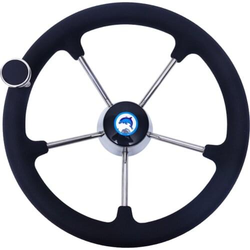 13-1/2'' Boat Steering Wheel Stainless 5 Spoke With Knob Heavy Duty Marine Boat Accessories Marine