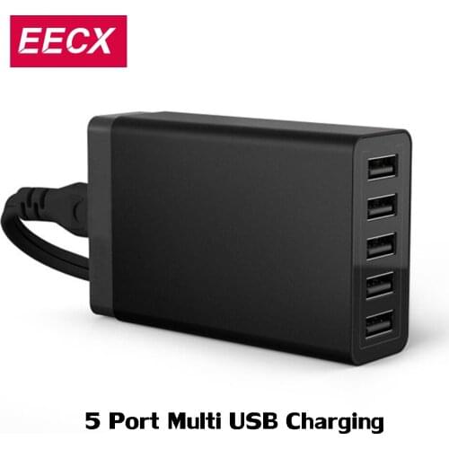 40W 5 Port usb charger Multi USB Wall Charger Fast Charging Desktop Station 8A 5v Power Adapter Portable Travel Charge US EU UK