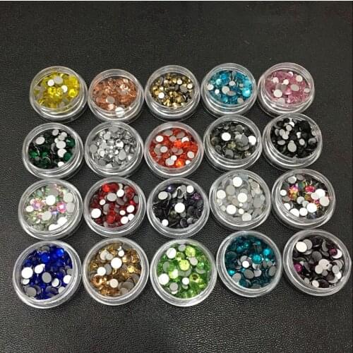 MIX Size One Color 3D Nail Art Ss6-ss20 Flat Back Crystal Decoration Glue on Rhinestone for Nail Stone Diy Shose and Phone Shell