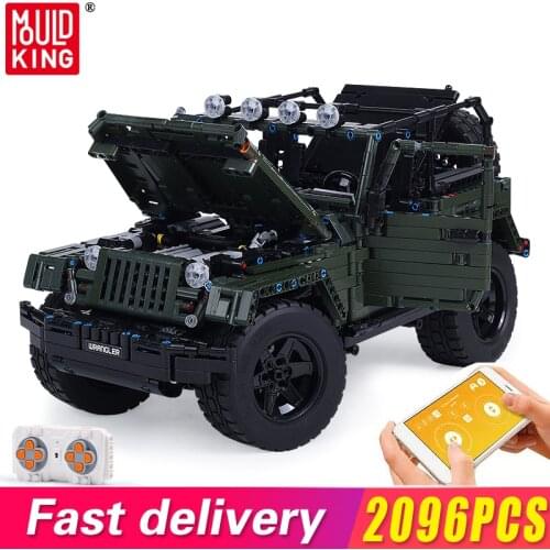Mould King High-Tech Rc Jeeps Wrangler Adventure Off-Road Vehicle Model Building Blocks Bricks Kids Cars Toys Educational Gifts