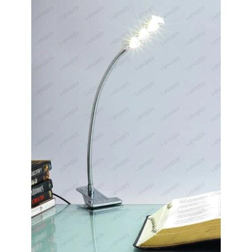 3W 3*1W LED Bedside Desk Reading Lamp Clamp Clip Office Study Light Bulb on/off switch Flexible New