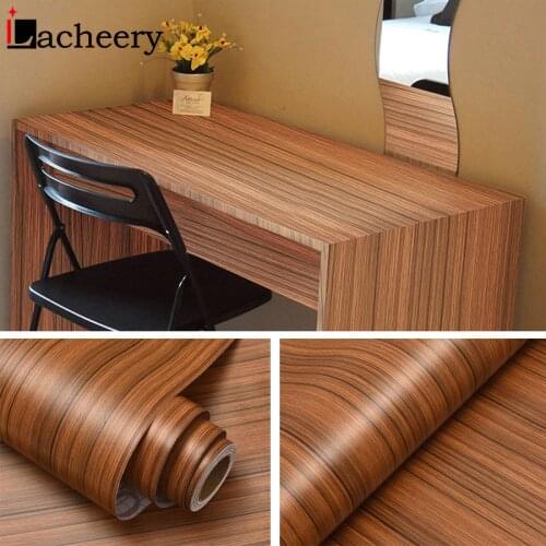 Vintage Self Adhesive Wood Grain Vinyl Wallpaper DIY Furniture Desktop Cupboard Door Refurbished Waterproof Stickers Home Decor
