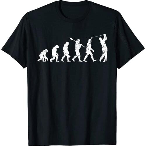 Funny Golf T-Shirt Retro Evolution Golf Shirt Gift Geek Tshirts For Men Cotton Tees Customized Company