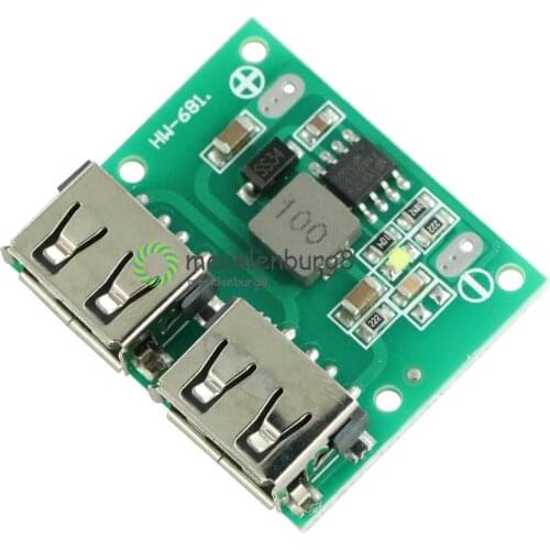 DC-DC Step Down Charger Power Module Dual USB Output Buck Voltage Board 9V 12V 24V to 5V 3A Car Charge Charging Regulator 6-26V