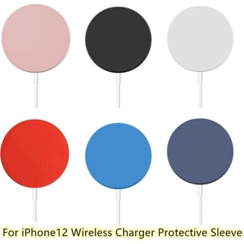 Suitable For IPhone12 Wireless Charger Protective Sleeve Silicone Case Magnetic Charger Protective Shell Phone Accessories
