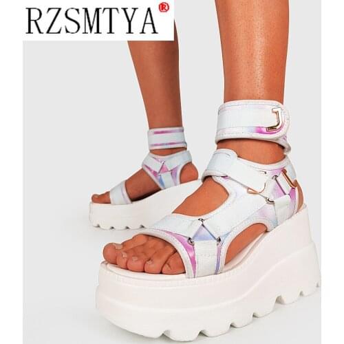 2021 New Brand Design Womens Fashion Sandals Peep Toe Comfy Sports Sandals Shoes Women Sandalias Mujer Wedges Platform Sandals