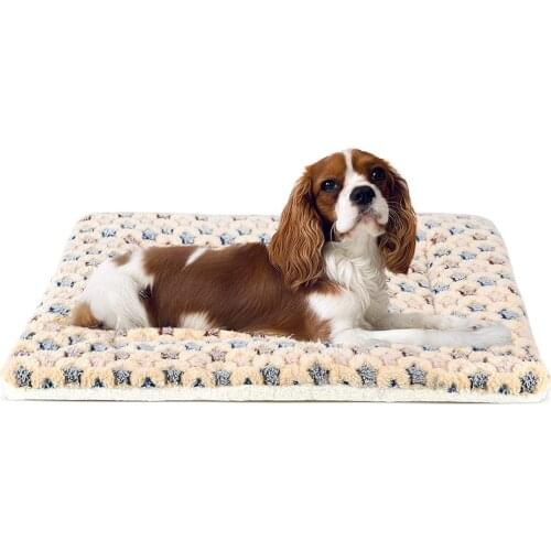 Pet Dog Winter Warm Blanket Bed Reversible Fleece Crate Deep Sleeping Dogs Mat Sofa Beds Cushion Keep Warm Sleeping Cover