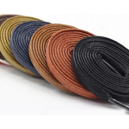 1Pair Waterproof Leather Shoe laces Waxed Flat ShoeLaces Kids Adult Sneakers Shoelaces Length 60 80 100 120 140 160 180CM P3