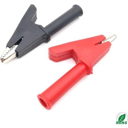 1Pair Crocodile Alligator Clips With 4mm Socket Banana Jack Test Clamp Wire Clip terminal 30A 2000V