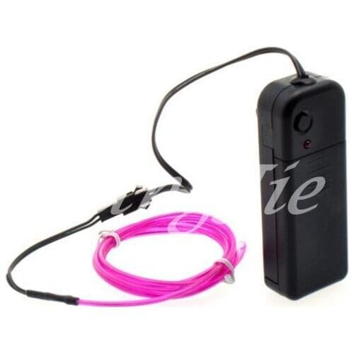 10 Color 1M EL Wire Tube Rope 2AA Battery Powered Flexible Neon Light Car Party Wedding Decoration With Controller Free Shipping