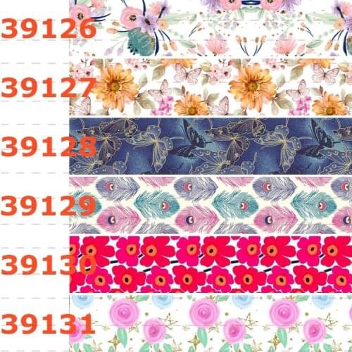 10yards - different sizes -Flowers pattern Grosgrain ribbon -beautiful flowers pattern printed ribbon