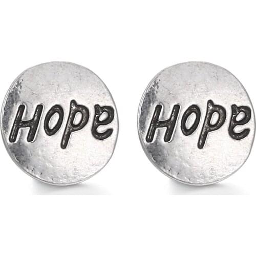 10pca/lot new style 12mm mini hope snap button charm jewelry for unisex women and men snap jewerly