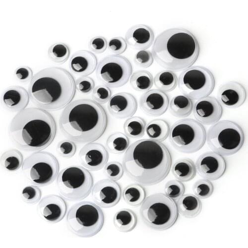 Self-adhesive 100PCS Mixed 8mm /10mm /12mm /15mm/ 20mm Dolls Eye For Toys Dolls Googly Eyes Used For Doll Accessories