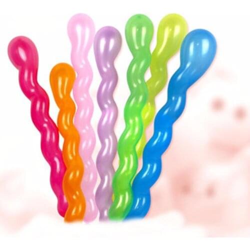 100pcs Screw Twisted Latex Balloon Serratula Balloons Festival Activities Props Wedding Festival Mixed Color