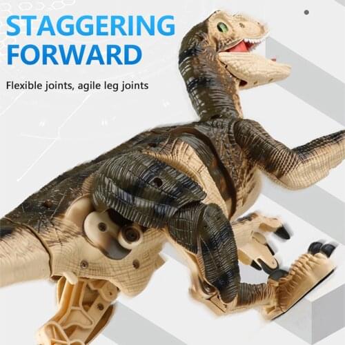 2.4G RC Dinosaur Toy Intelligent Realistic Walking Animal Toy With Sound Light Effect Can Walking Program One Key Demo Kid Gift