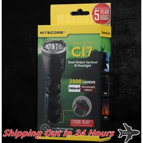 2020 NITECORE CI7 Dual Output Tactical 7000mW IR Flashlight 9+ Modes 2500 lumens 8x LEDs without battery Outdoor Camping Hunting