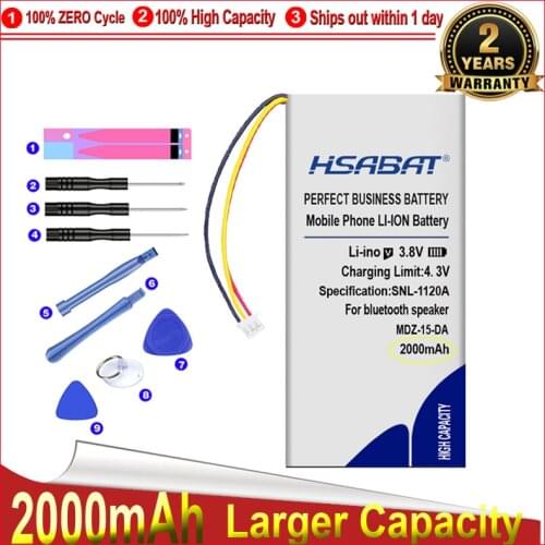 HSABAT 0 Cycle 2000mAh 363392 Battery for Xiaomi Bluetooth Speaker MDZ-15-DA Replacement Accumulator