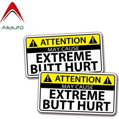 Aliauto 2 X Funny Car Stickers Extreme Butt Hurt Personality Decal Accessories PVC for Mercedes Honda Toyota Volkswagen,11cm*6cm