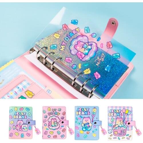 A6 Binder Notebook and Journal Diary Spiral Notepad Cute Back to School Note Book Agenda Planner Organizer 6 Rings Office Daily
