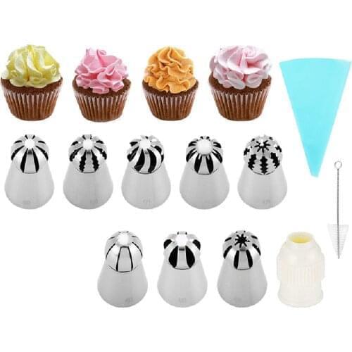 Large Russian Icing Piping Pastry Nozzle Tips Baking Tools Cakes Decoration Set Cake Cream Piping Nozzles Decoration
