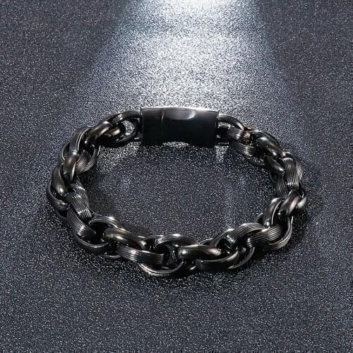 Street fashion mens bracelet Titanium steel personality simple double ring O-chain bracelet