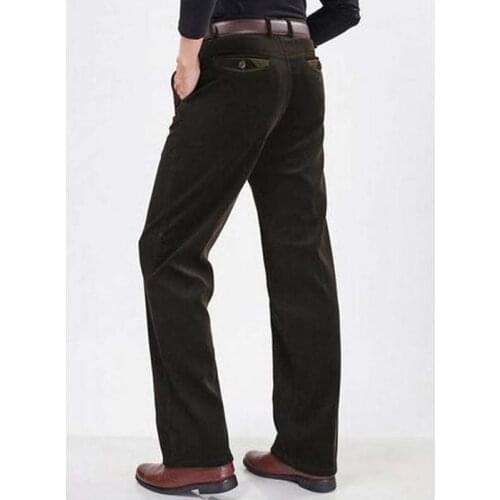 Autumn Winter Men Corduroy Slacks Man Pants Straight Loose Elastic large size corduroy High Waist Casual Trousers pantalon