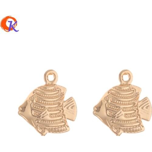 Cordial Design 100Pcs 12*13MM Earrings Accessories/Hand Made/Genuine Gold Plating/Fish Shape/Charms/Jewelry Findings Component