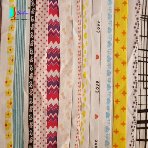 Printed Color Polyester Folding Elastic Binding Tape DIY Handmade Underwear Clothing Merrowed Border Decorative Accessories