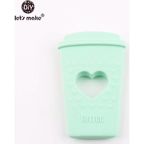 Lets make Mint Coffee Cup DIY Nursing Teething Necklaces Pendants Shower Gift Silicone Teethers Jewelry Making Baby Teether