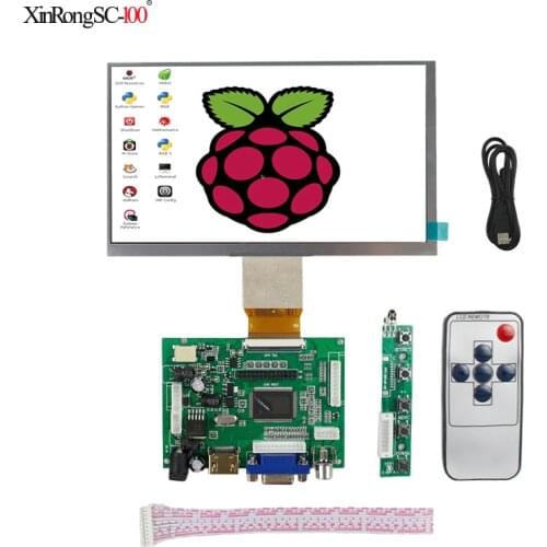 7 inch 1024*600 Screen Display LCD Monitor with Remote Driver Control Board 2AV HDMI VGA for Raspberry Pi Banana Orange Pi