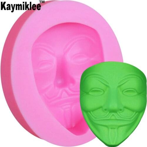 M409 Mask UV Resin Silicone Mold Fondant Chocolate Candy Gumpaste Lollipop Crystal Epoxy Soft Clay Bake Tools