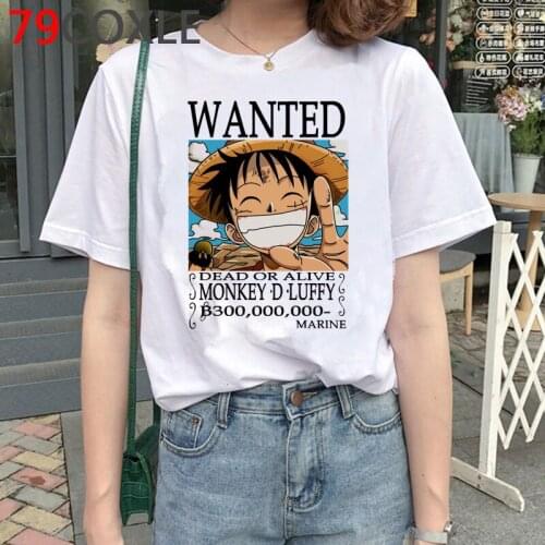 One Piece T Shirt Women Kawaii Cartoon T-shirt Unisex Grunge Luffy Zoro Japanese Anime Graphic Tees Plus Size Streetwear Female
