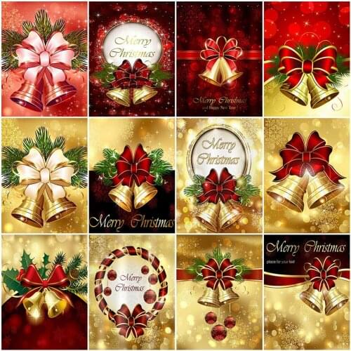 HUACAN 5D DIY Diamond Painting Christmas Bell Crystals For Needlework Diamond Embroidery Cartoon Mosaic Cross Stitch Home Decor