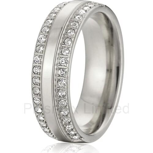 Perfect annivesary gift classic titanium jewelry engagement wedding finger rings for wife
