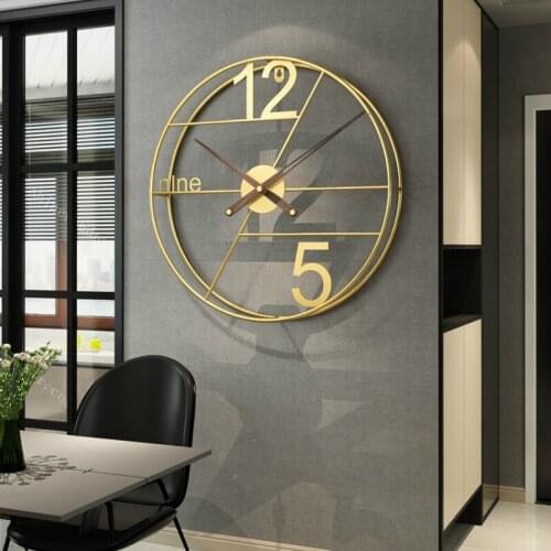 Nordic Minimalist Wall Clock Living Room Gold Oversized Big Wall Clock Modern Design Luxury Artistic Creative Home Watch W6C