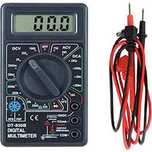 Digital Multimeter Tester Multifunctional LCD Display Compact Electric Ammeter Voltmeter Resistance Capacitance Tester DT830B