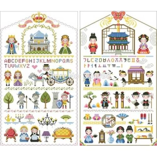 Small palace patterns Counted Cross Stitch 11CT 14CT DIY wholesale Chinese Cross Stitch Kits Embroidery Needlework Sets
