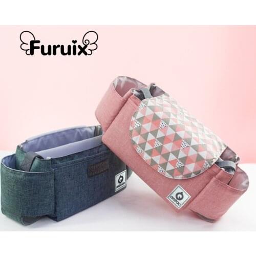 Non-Slip Stroller Organizer with Cup Holders, Diaper Storage, Baby Carriage Bag, Secure Straps, Pockets for Phone, Keys, Toys