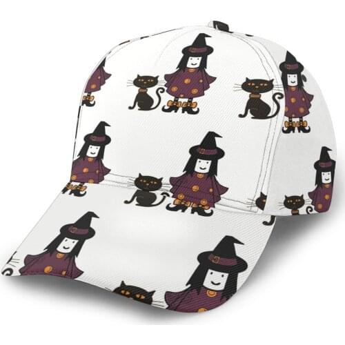 CINESSD 2020 New Baseball Cap Fishing Caps Men Outdoor Hunting Hat Hiking Hat Witches And Cats Pattern