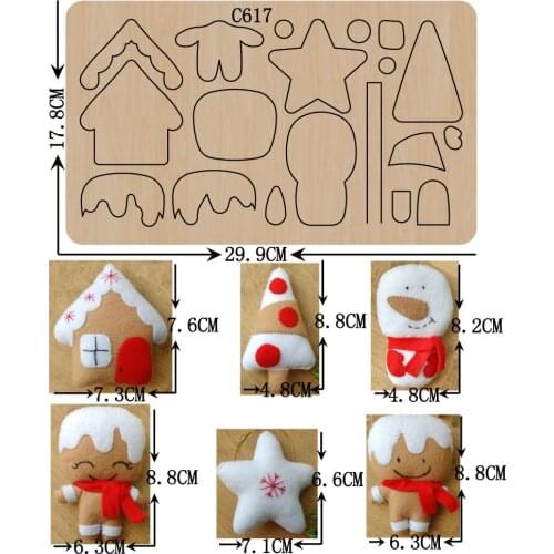 New Christmas Wooden die Scrapbooking C-617 Cutting Dies Multiple sizes