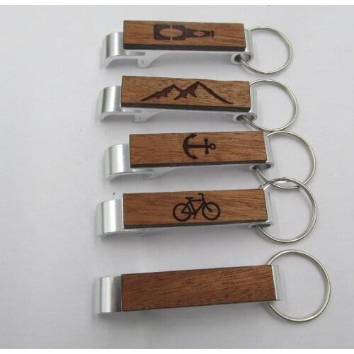 Wooden Portable Bottle Opener Keychain Bank Anchor Bike Openers Key Ring Beer Wine Openers key Chain